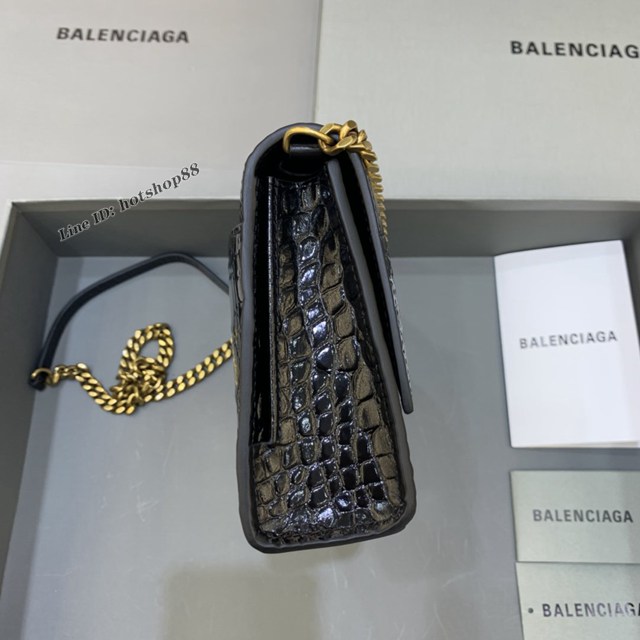 Balenciaga專櫃爆款鱷魚紋鏈條包女士肩背包 巴黎世家沙漏鏈條斜挎包 fyj1891